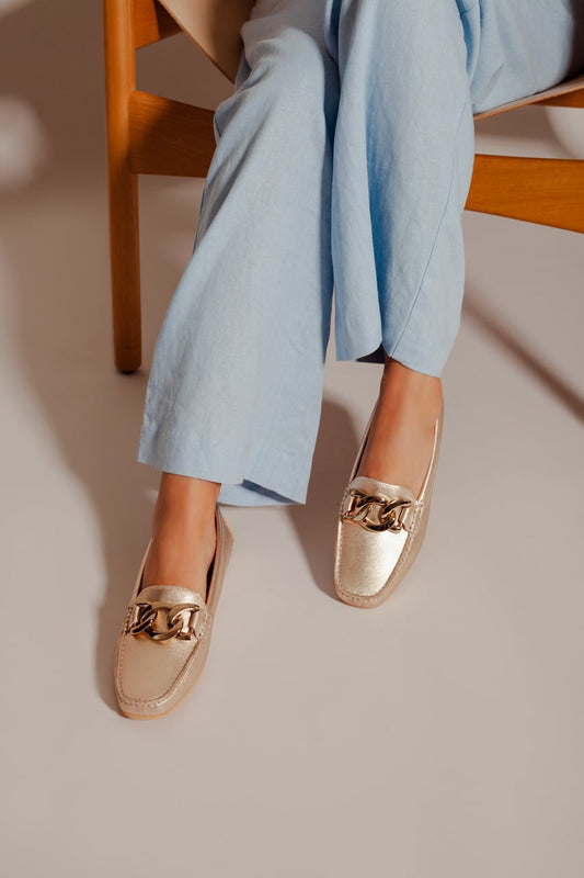 Femme Mocassin Giulia Light Gold